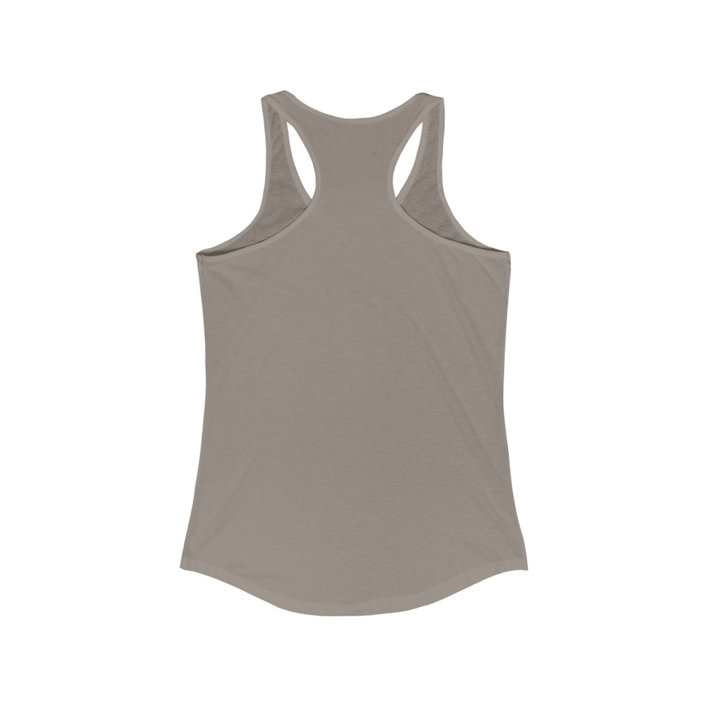 Deny Defend Depose White on Women's Ideal Racerback Tank