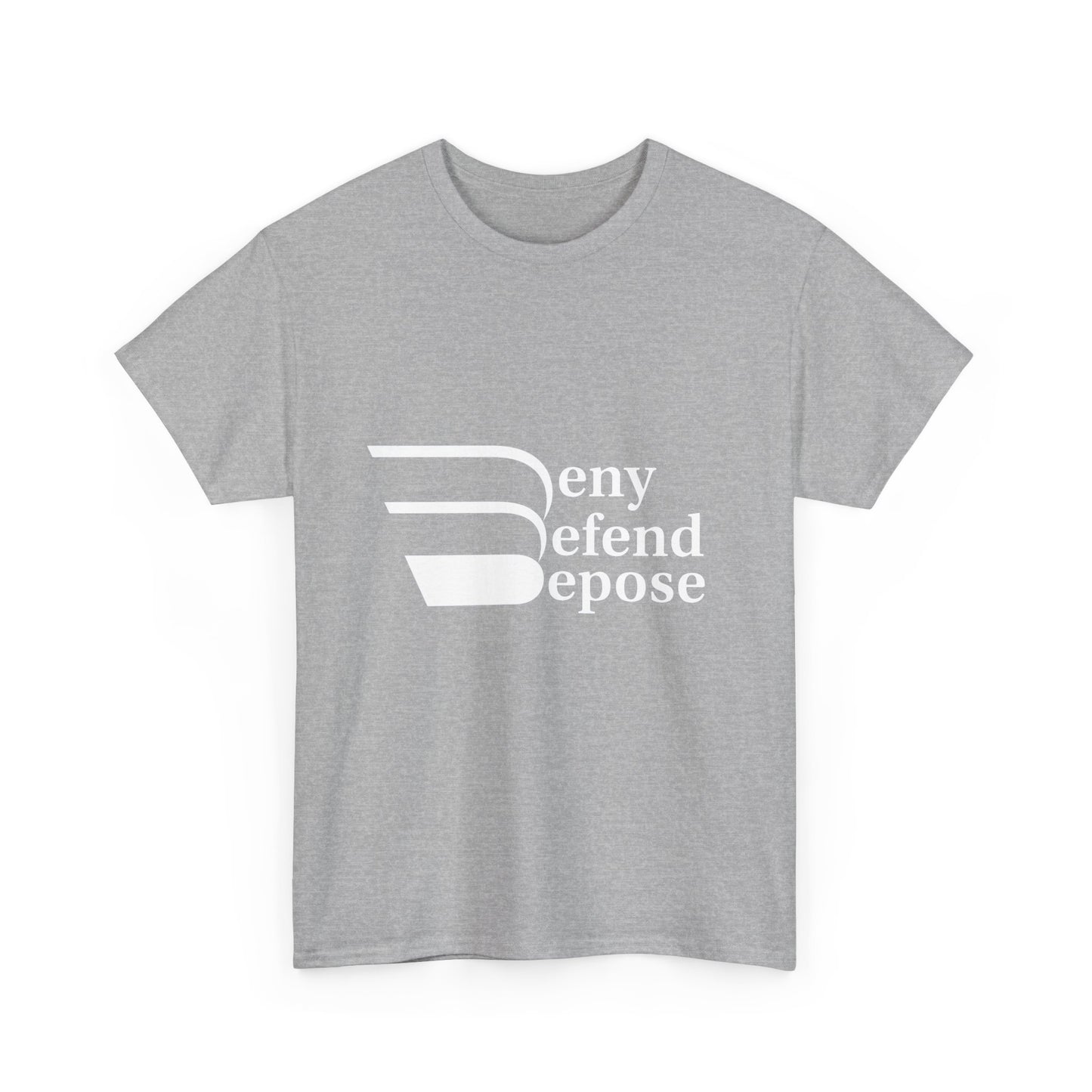 Deny Defend Depose White on T-shirt