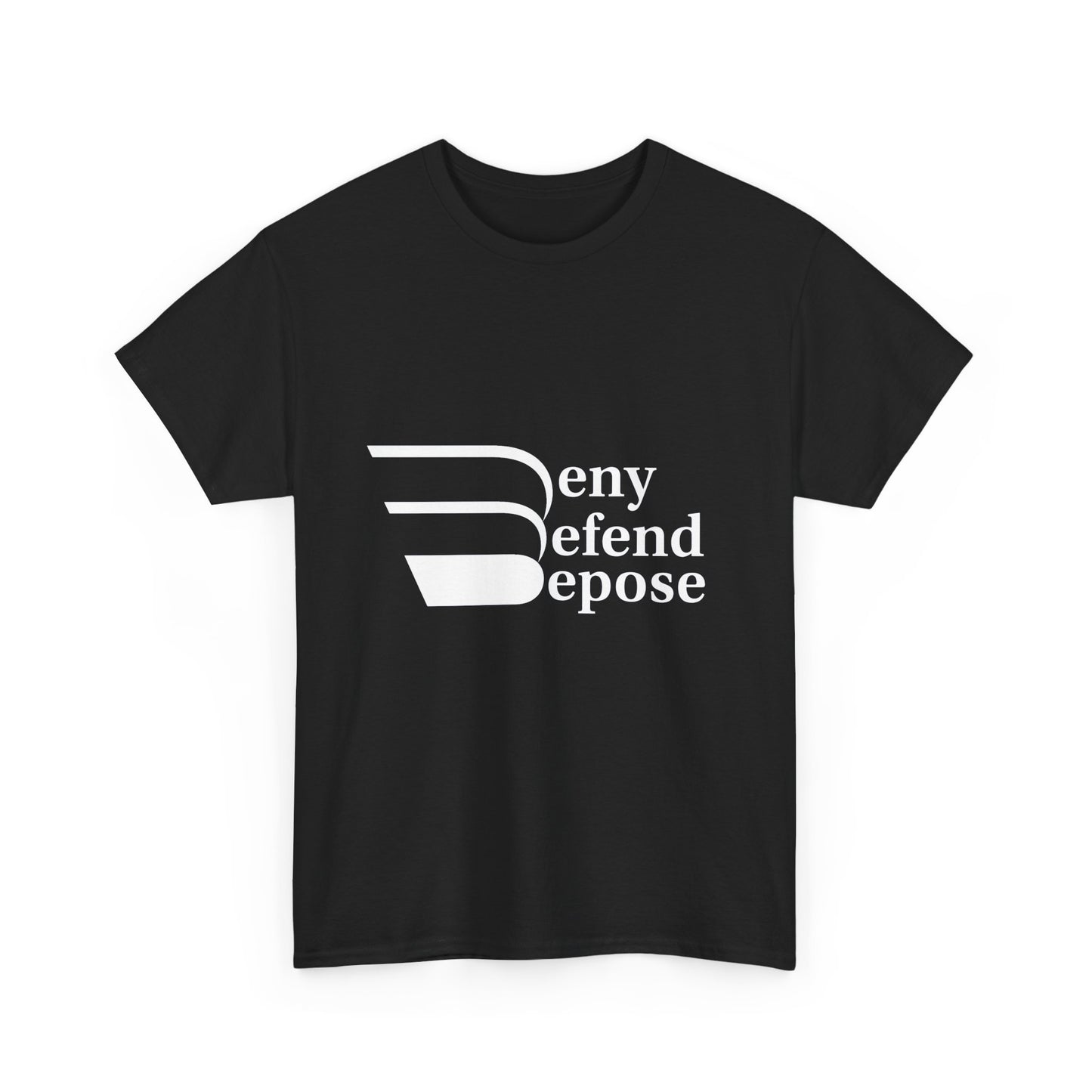 Deny Defend Depose White on T-shirt