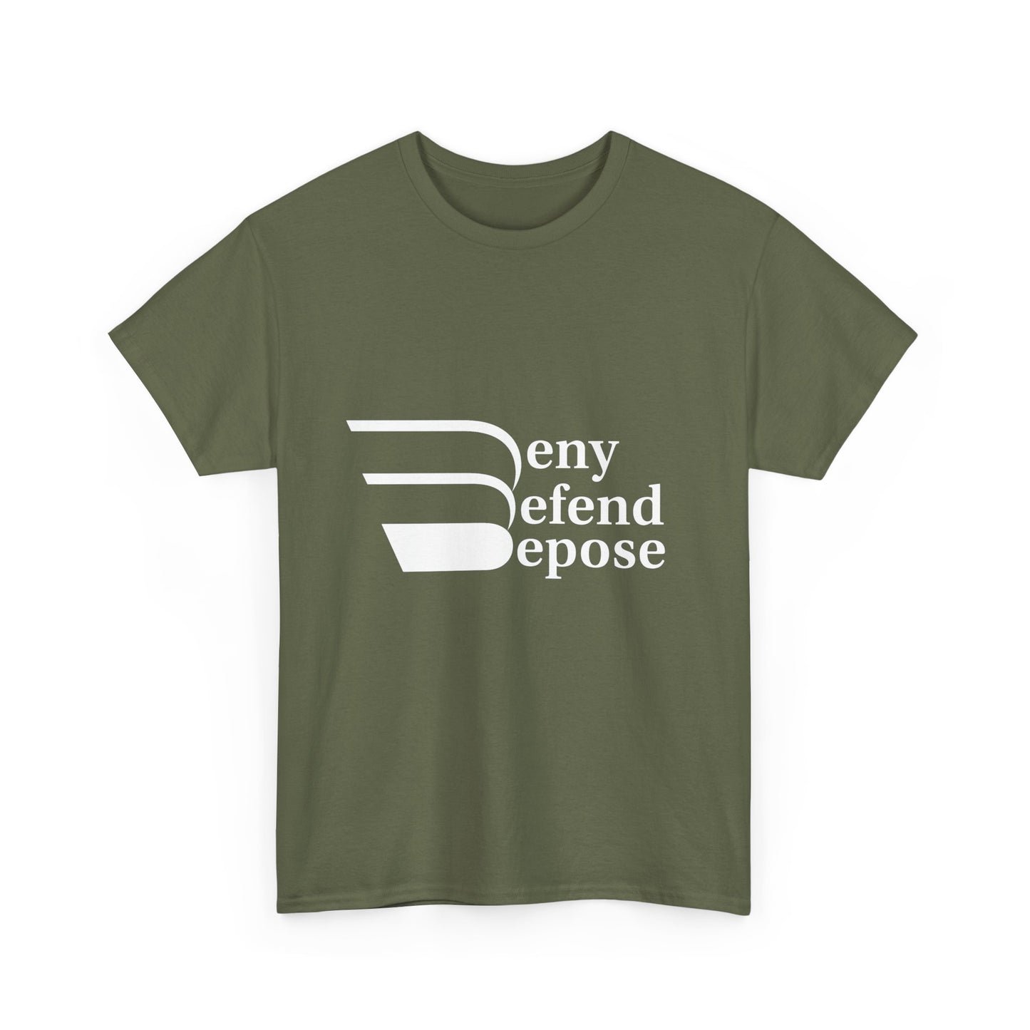 Deny Defend Depose White on T-shirt